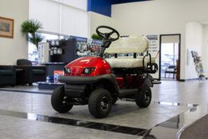 Candy Apple Red Cricket Mini Golf Cart for sale at Gatesville RV Texas